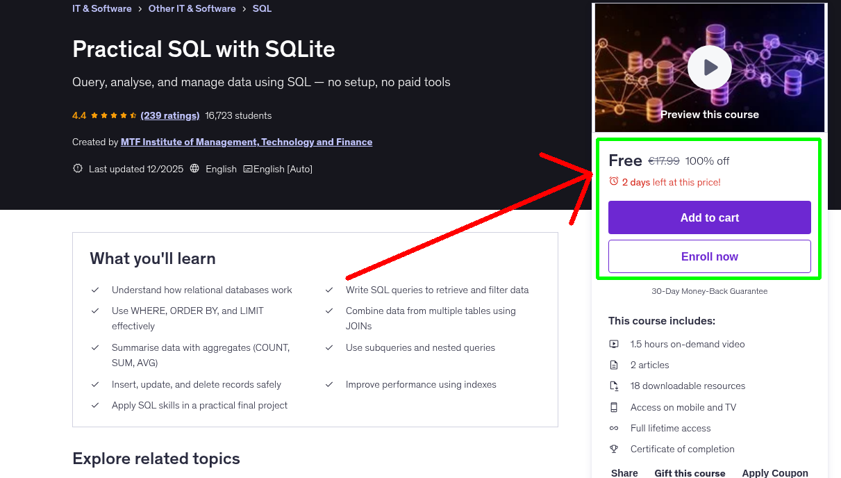 Practical SQL with SQLite