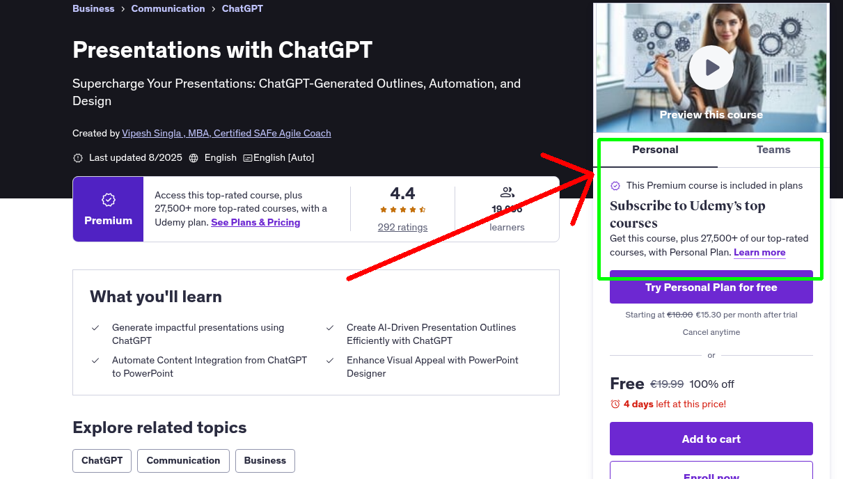 Presentations with ChatGPT