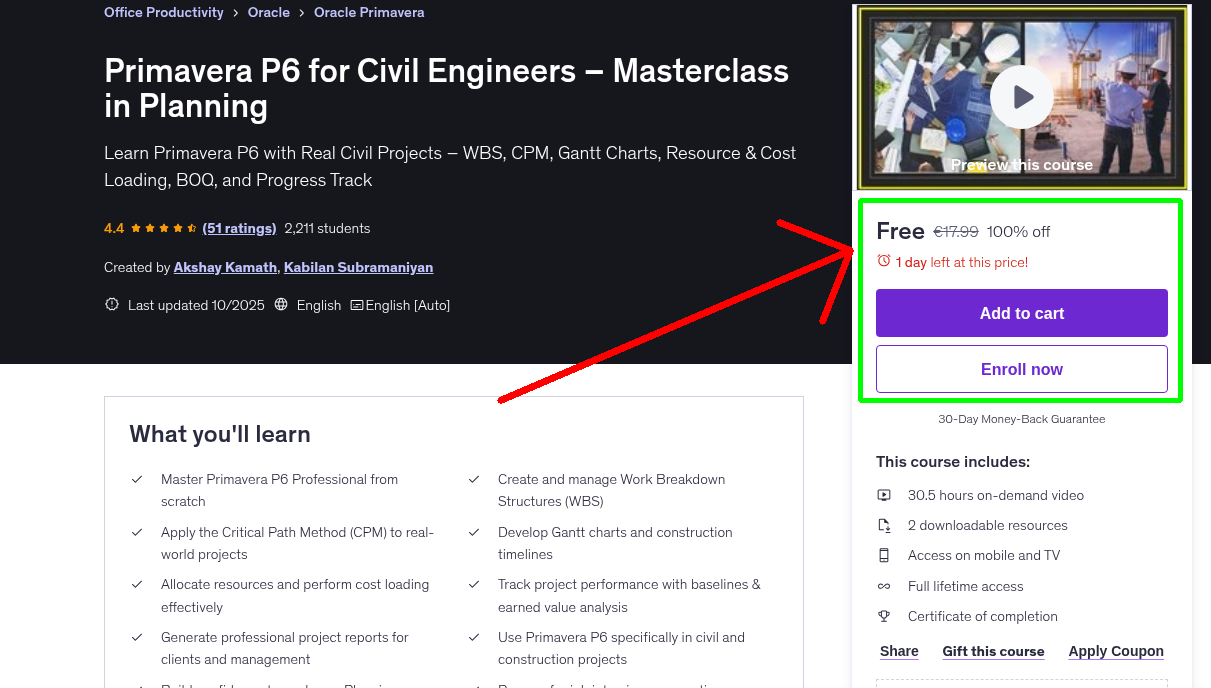 Primavera P6 for Civil Engineers – Masterclass in Planning