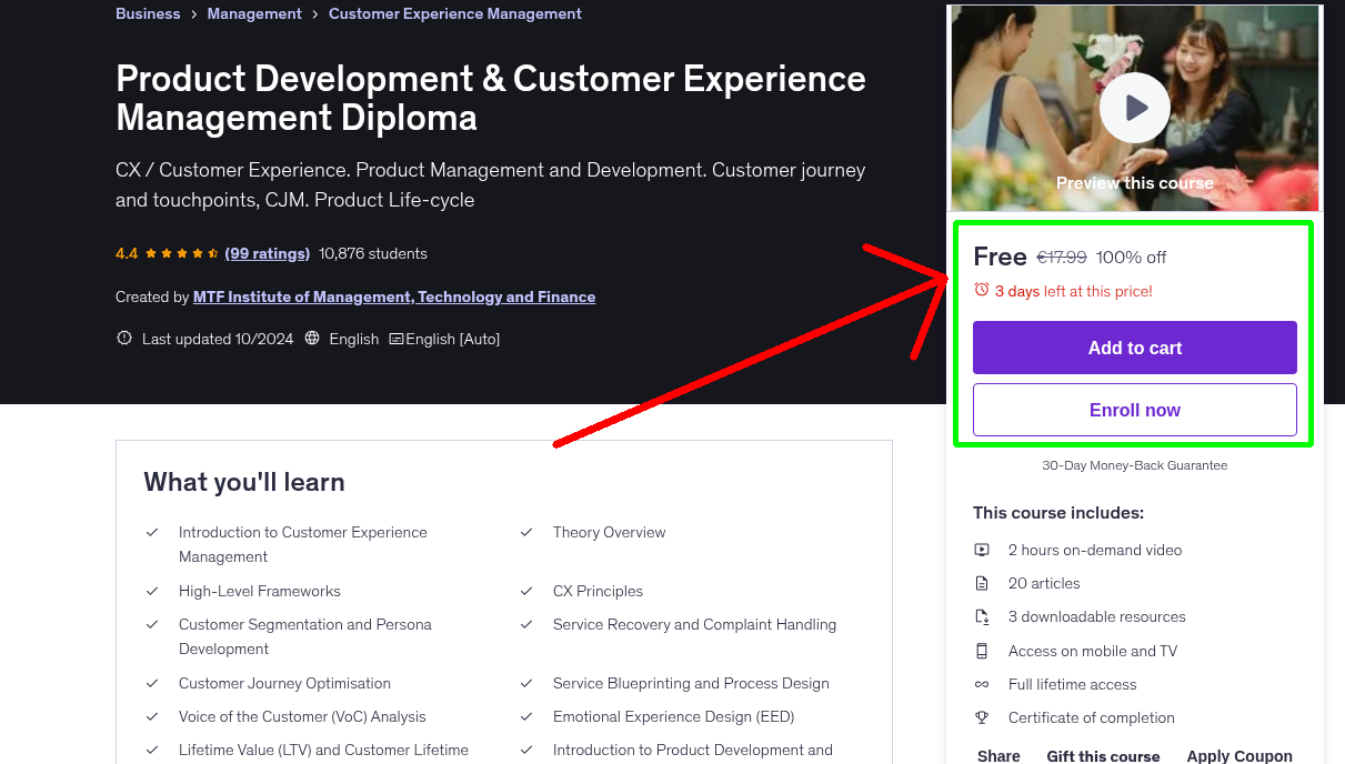 Product Development & Customer Experience Management Diploma