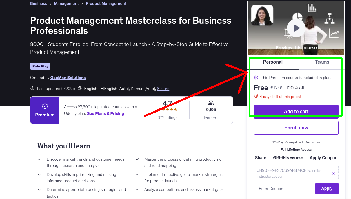 Product Management Masterclass for Business Professionals