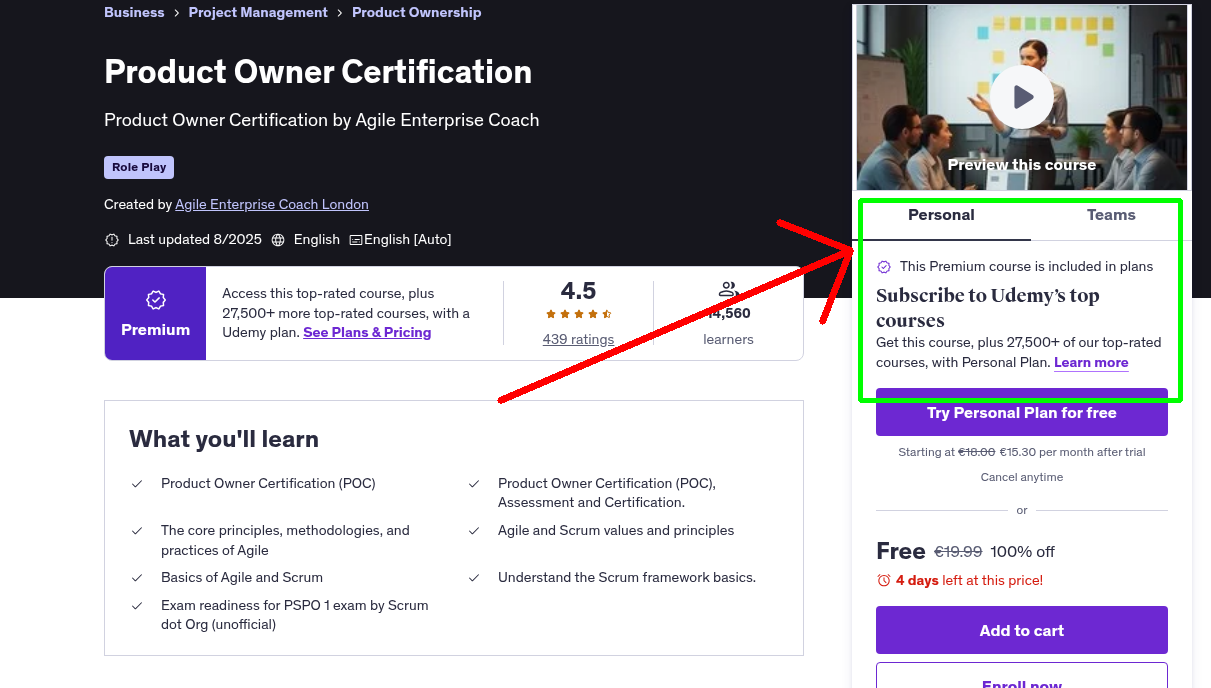 Product Owner Certification