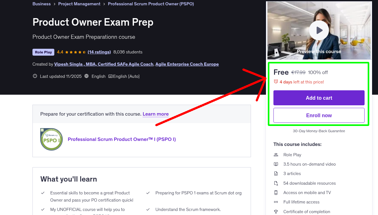Product Owner Exam Prep