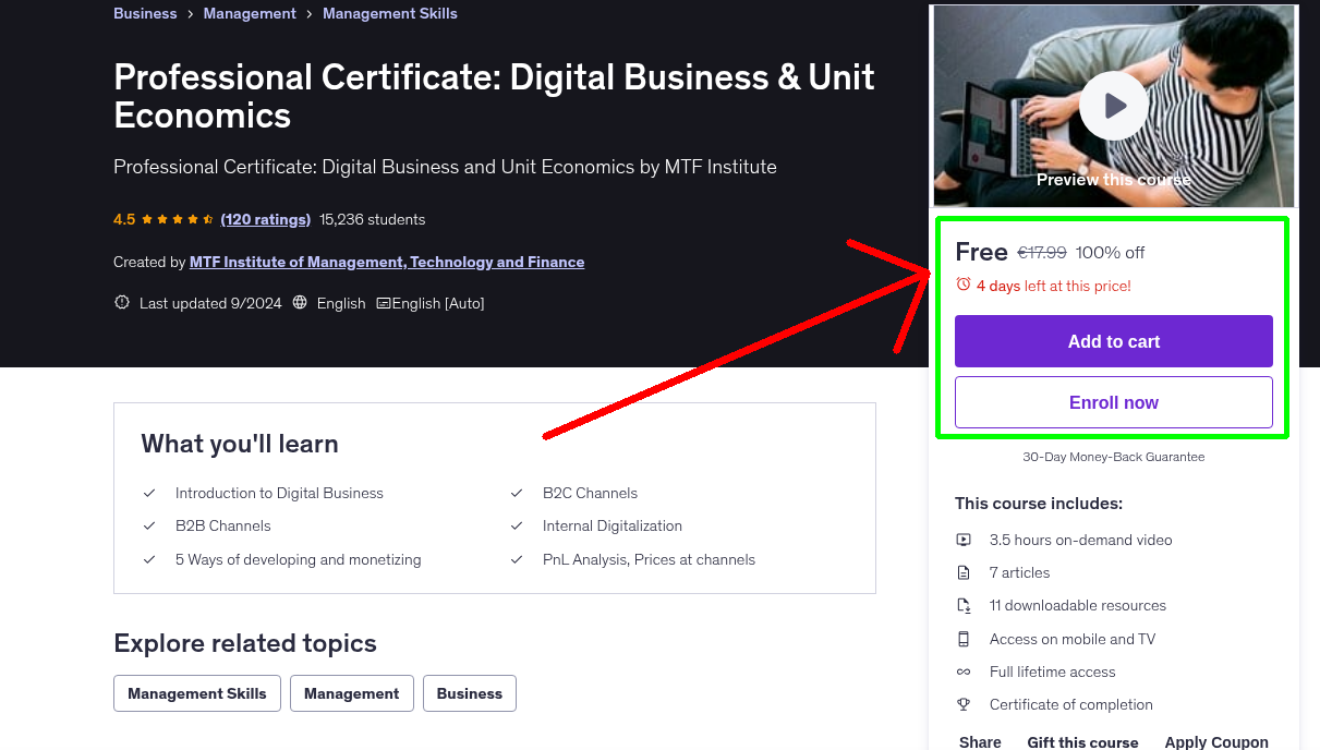 Professional Certificate: Digital Business & Unit Economics