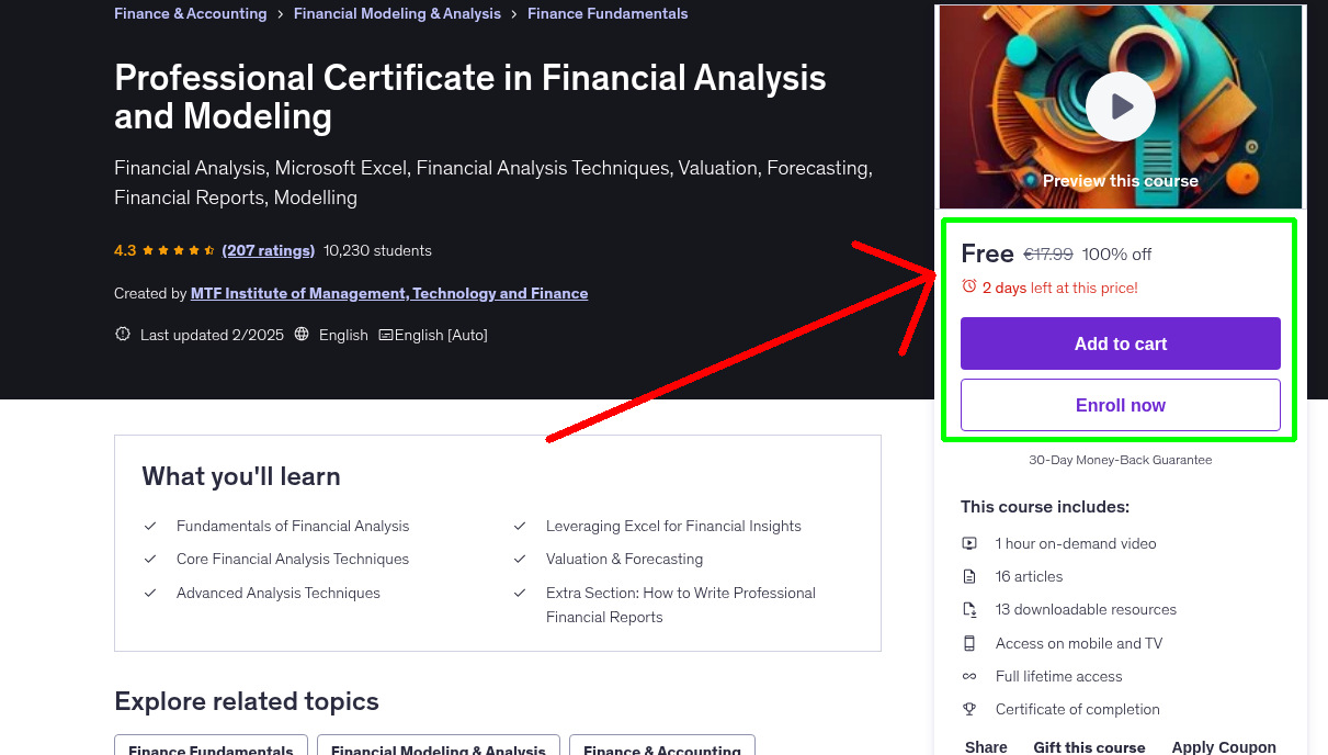 Professional Certificate in Financial Analysis and Modeling