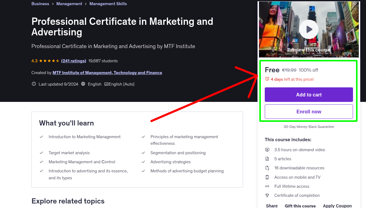 Professional Certificate in Marketing and Advertising