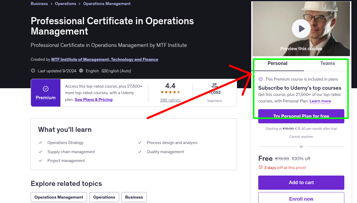 Professional Certificate in Operations Management