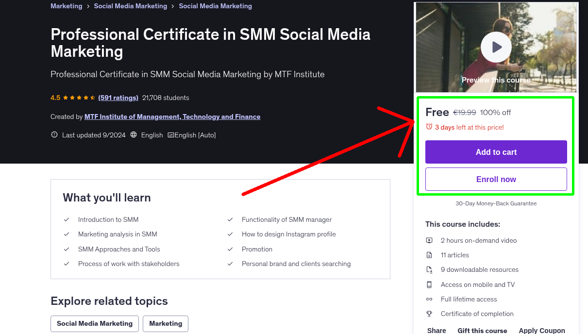 Professional Certificate in SMM Social Media Marketing