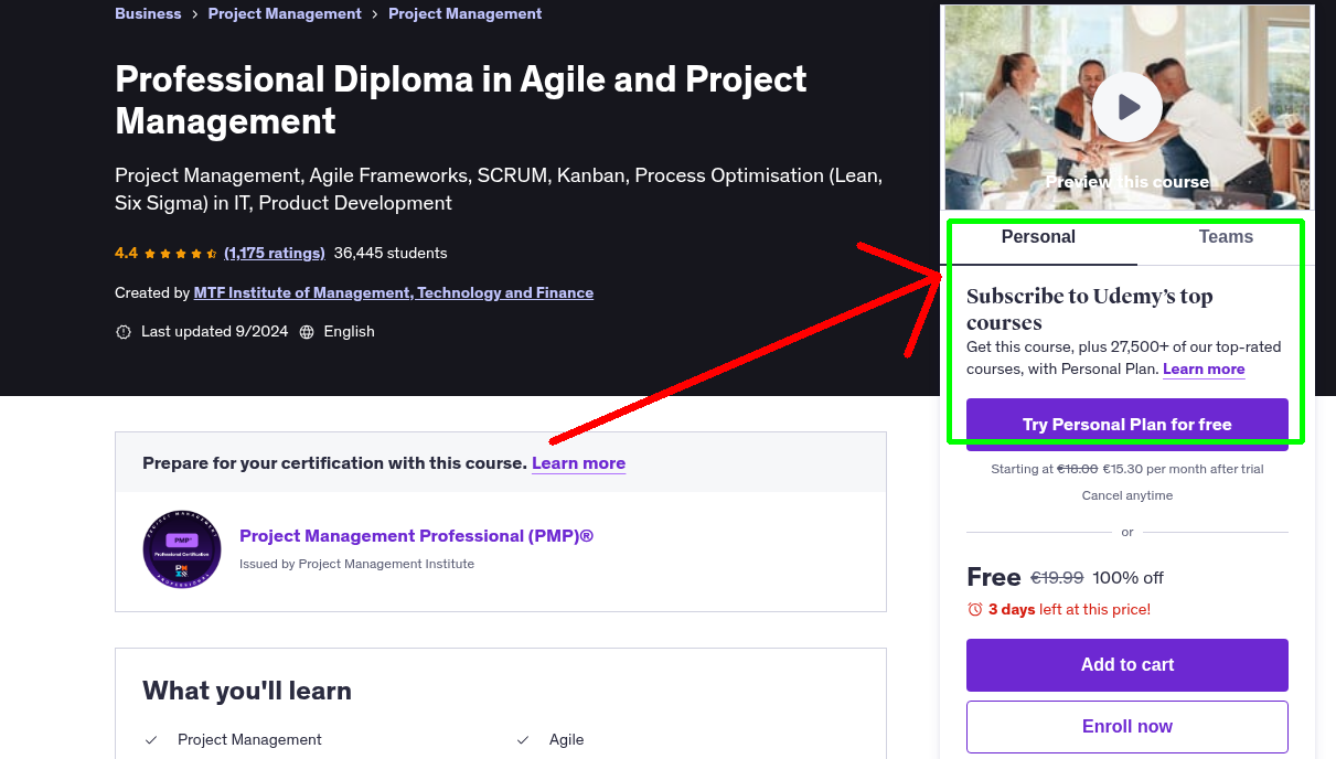 Professional Diploma in Agile and Project Management