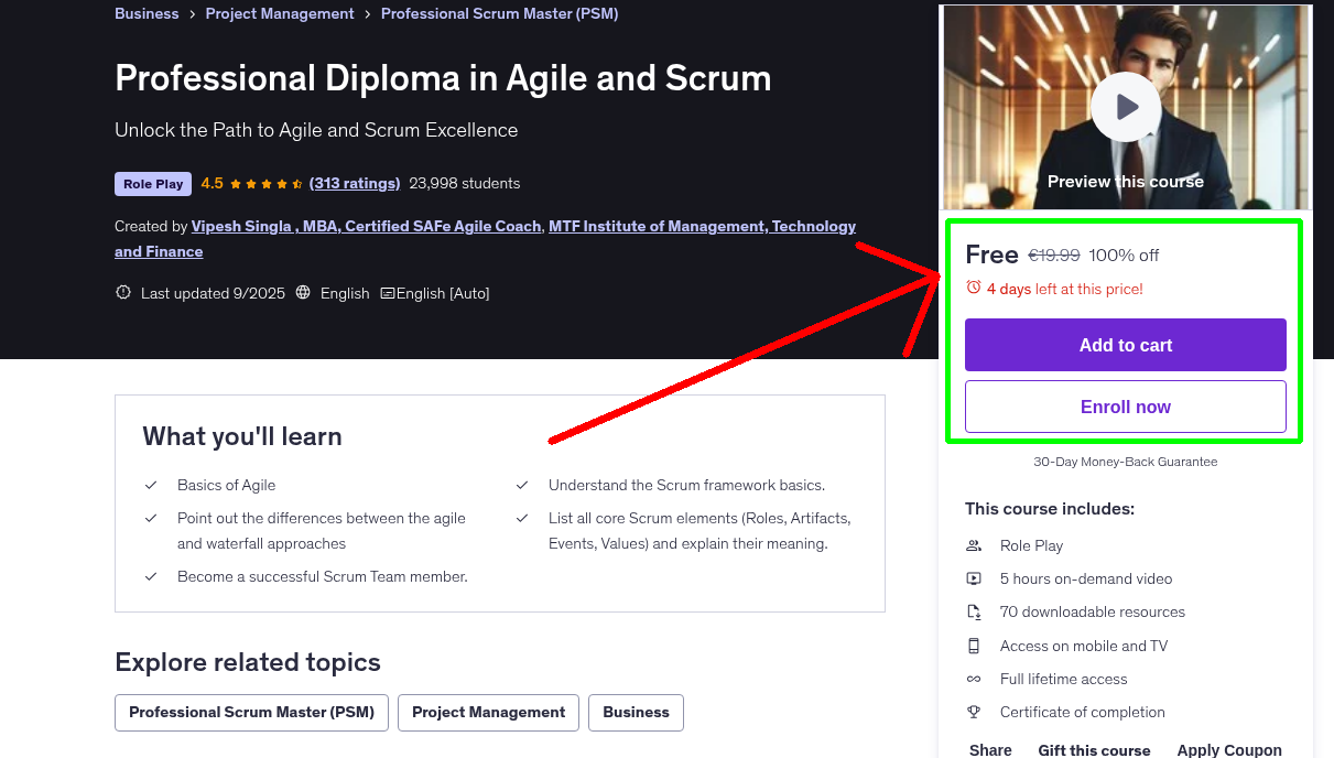 Professional Diploma in Agile and Scrum