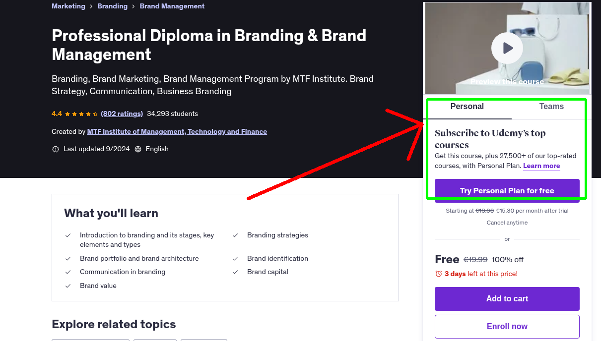 Professional Diploma in Branding & Brand Management