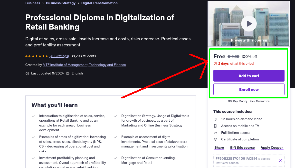 Professional Diploma in Digitalization of Retail Banking