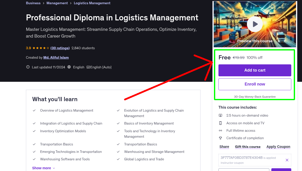 Professional Diploma in Logistics Management