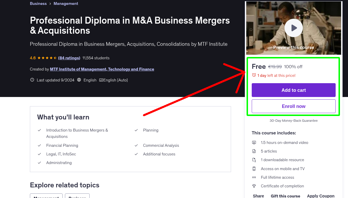 Professional Diploma in M&A Business Mergers & Acquisitions