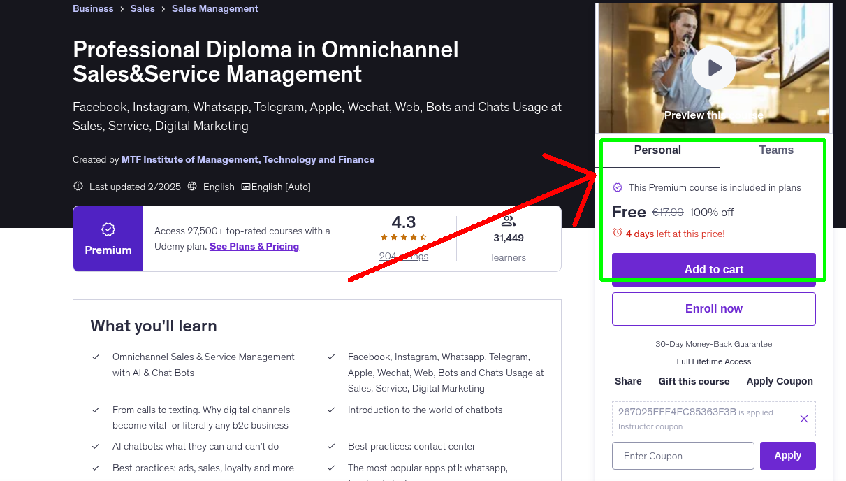 Professional Diploma in Omnichannel Sales&Service Management