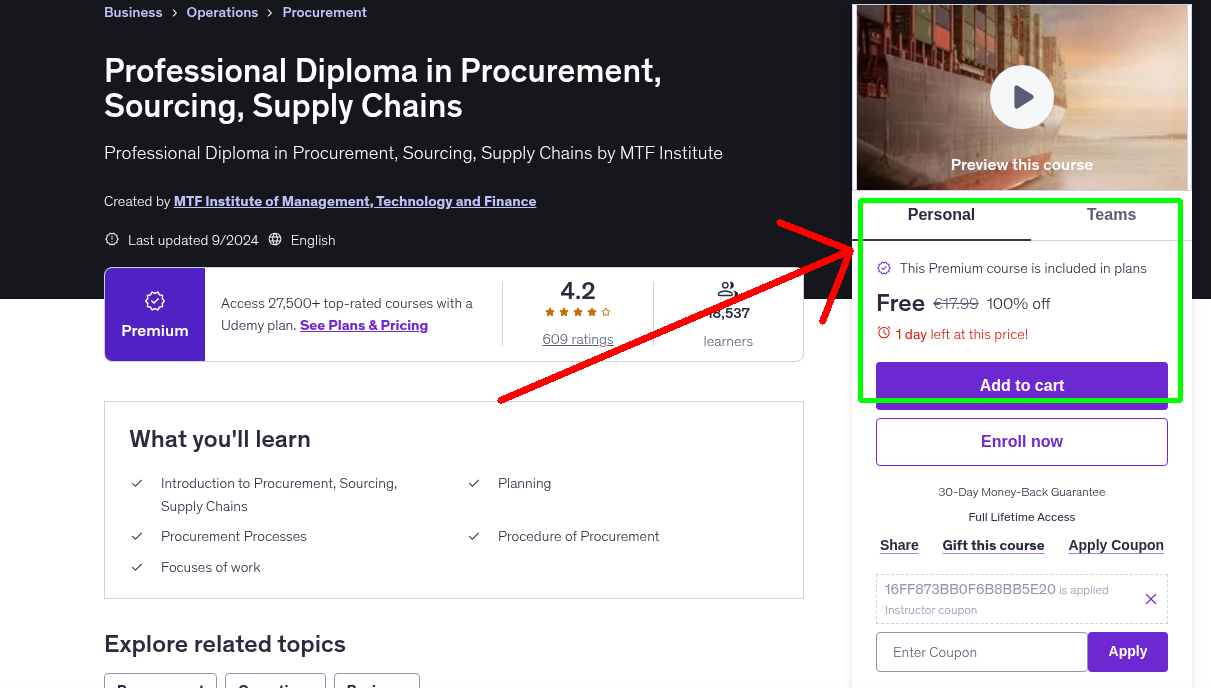 Professional Diploma in Procurement, Sourcing, Supply Chains