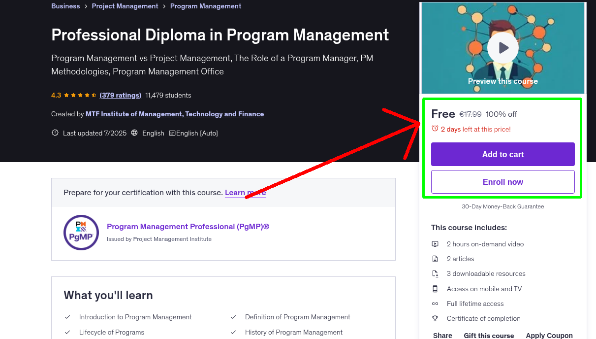 Professional Diploma in Program Management