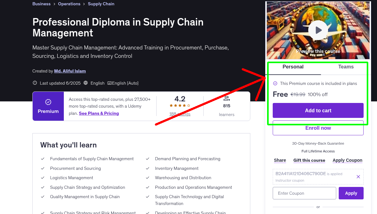 Professional Diploma in Supply Chain Management