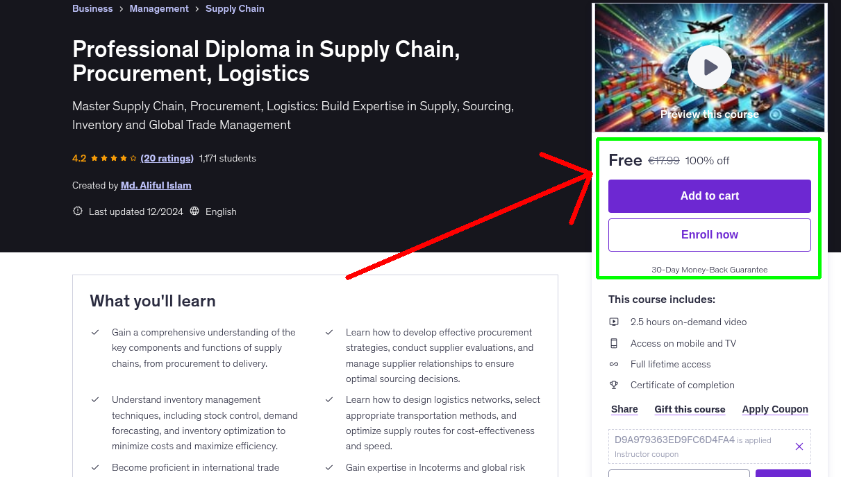 Professional Diploma in Supply Chain, Procurement, Logistics