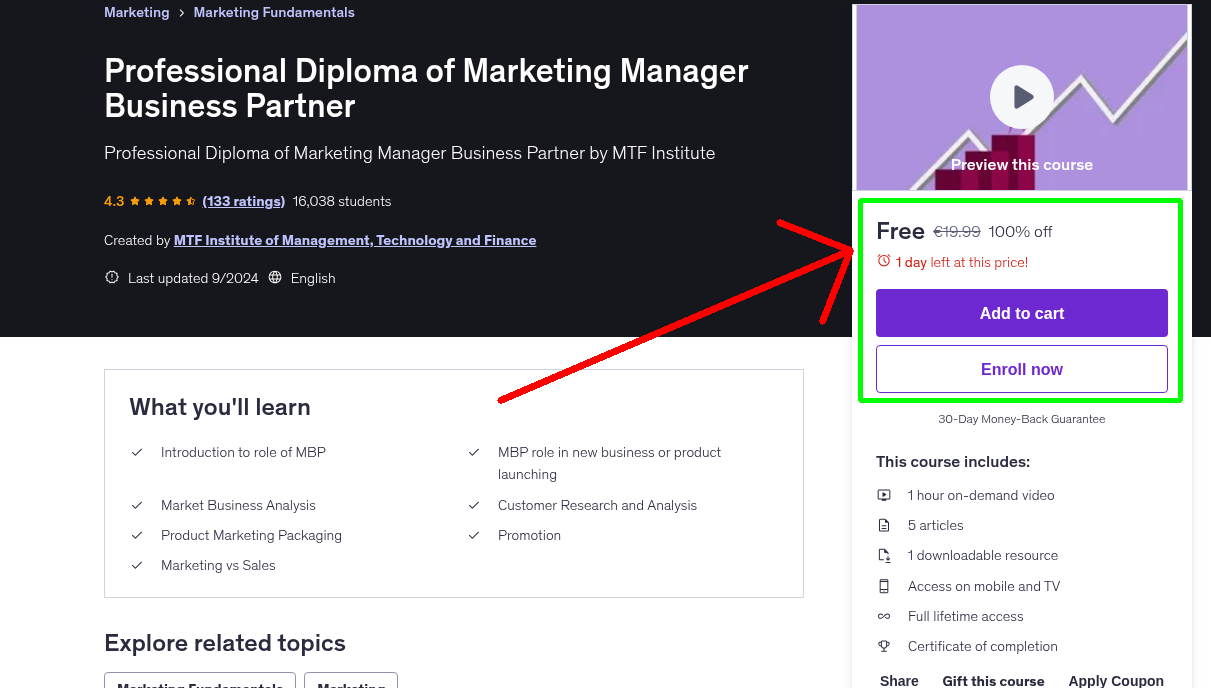 Professional Diploma of Marketing Manager Business Partner