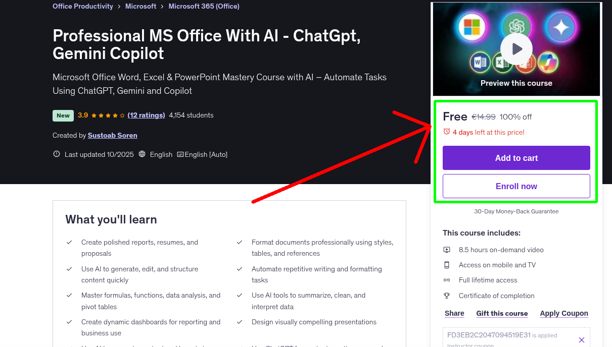 Professional MS Office With AI - ChatGpt, Gemini Copilot