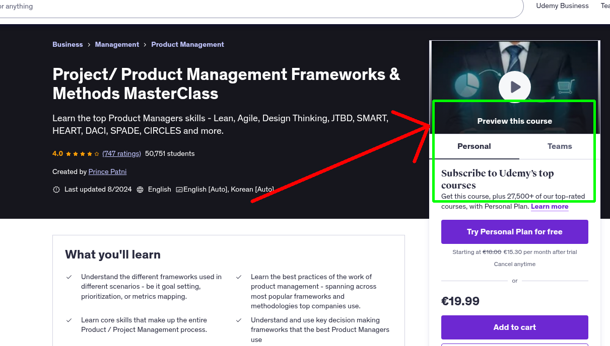 Project/ Product Management Frameworks & Methods MasterClass