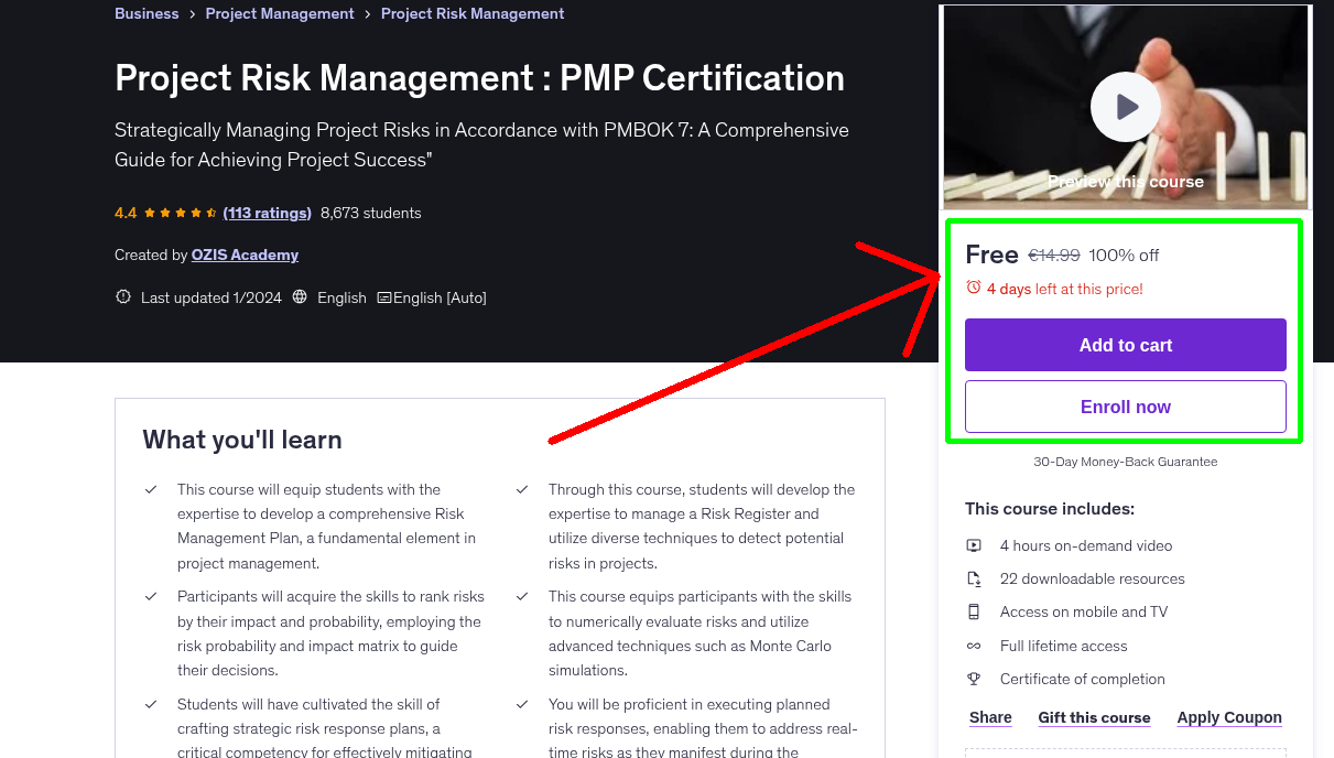 Project Risk Management : PMP Certification