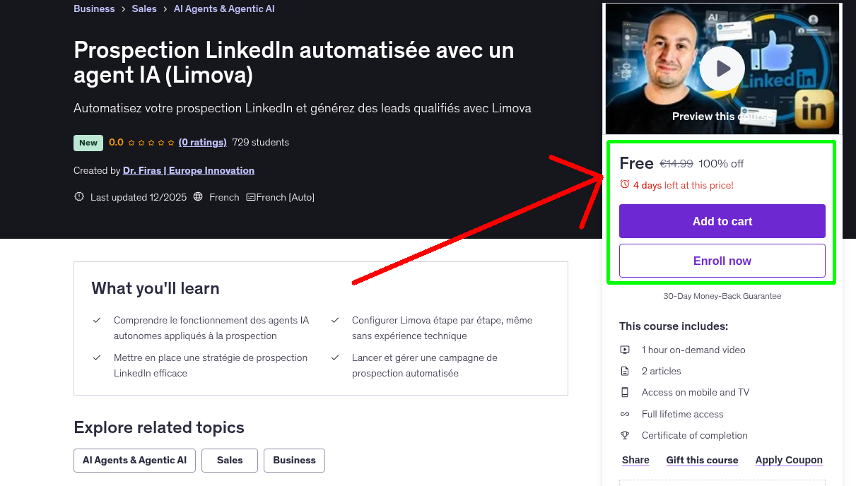 Prospection LinkedIn automatisée avec un agent IA (Limova)