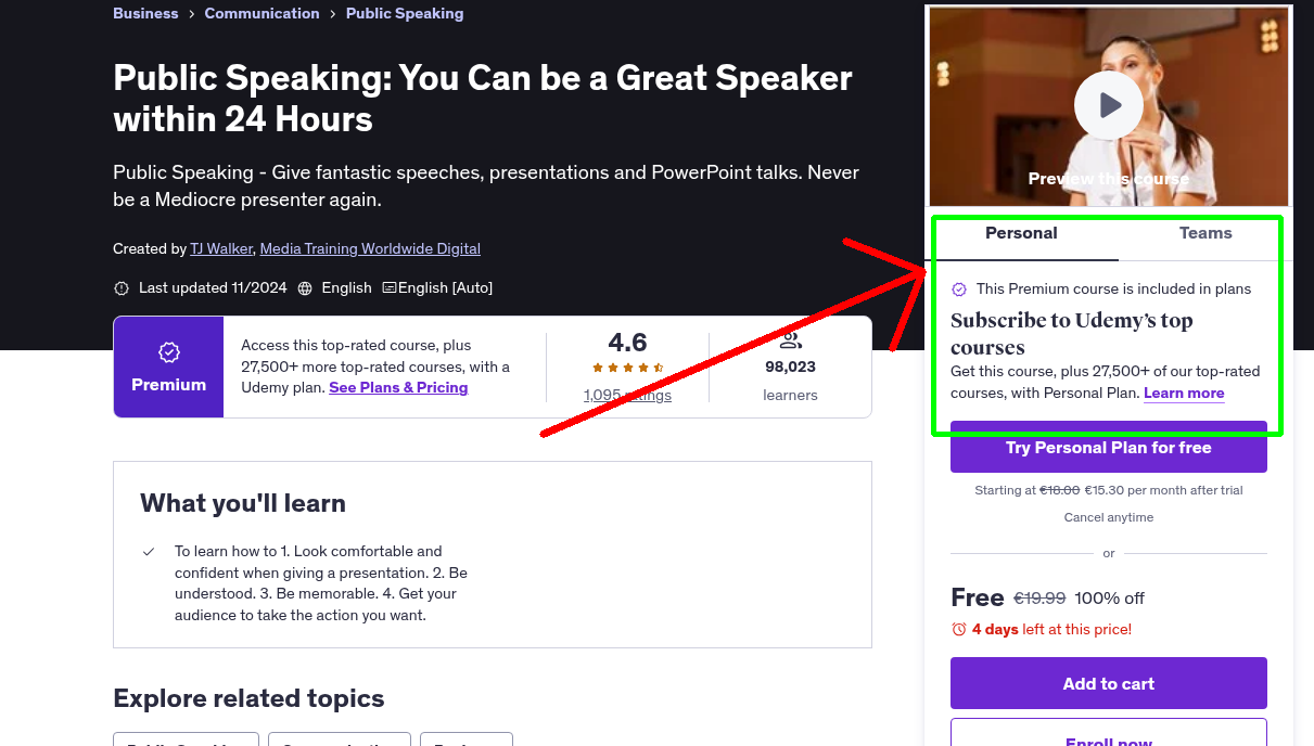 Public Speaking: You Can be a Great Speaker within 24 Hours