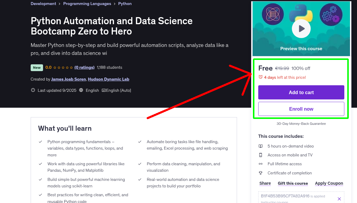 Python Automation and Data Science Bootcamp Zero to Hero