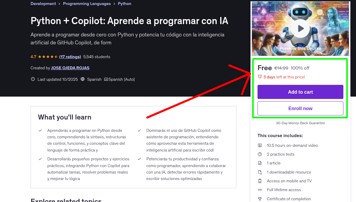 Python + Copilot: Aprende a programar con IA