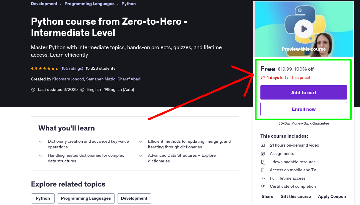 Python course from Zero-to-Hero - Intermediate Level