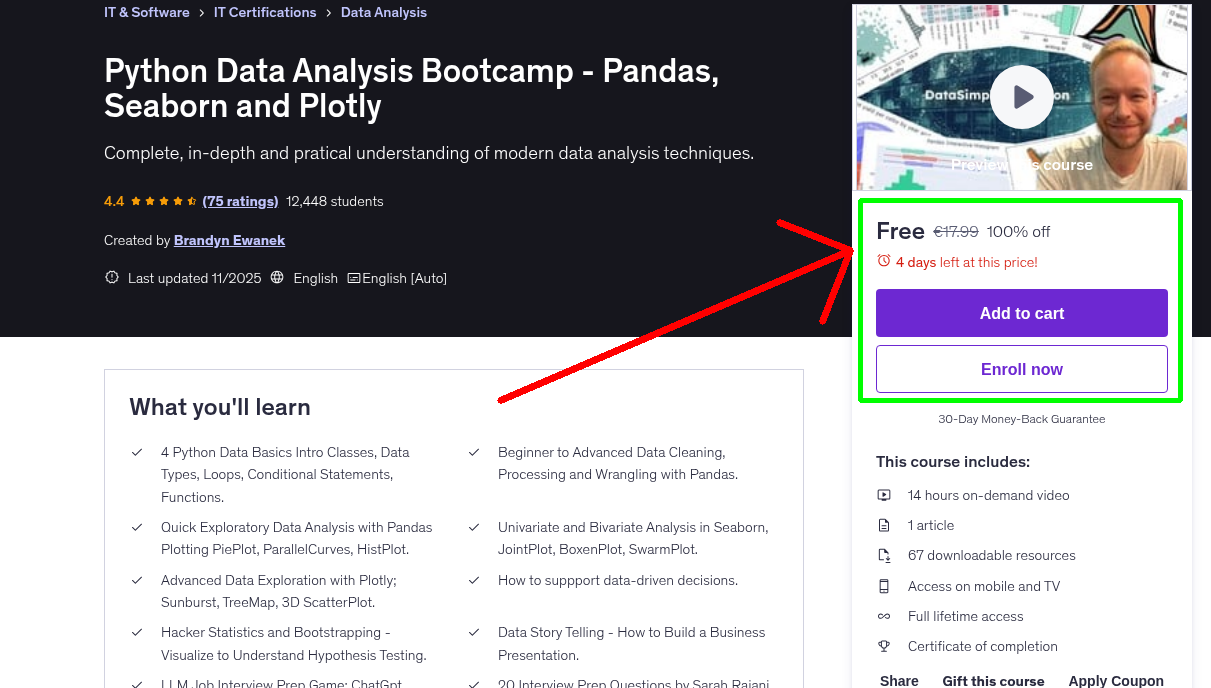 Python Data Analysis Bootcamp - Pandas, Seaborn and Plotly