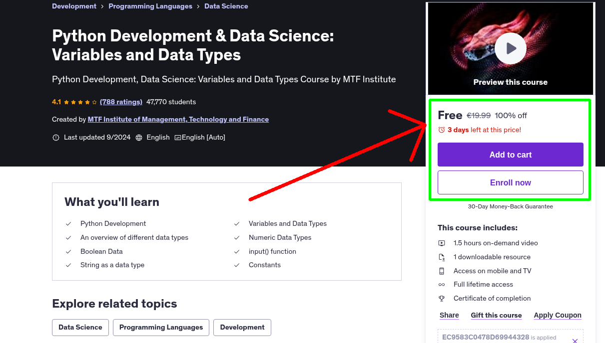 Python Development & Data Science: Variables and Data Types