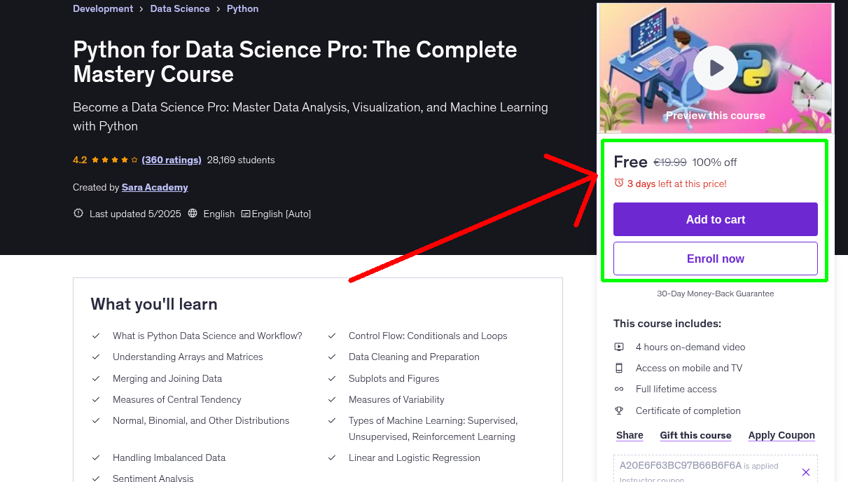 Python for Data Science Pro: The Complete Mastery Course