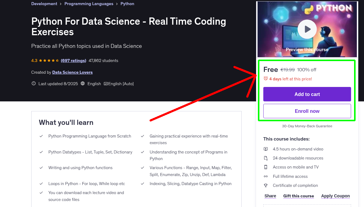 Python For Data Science - Real Time Coding Exercises