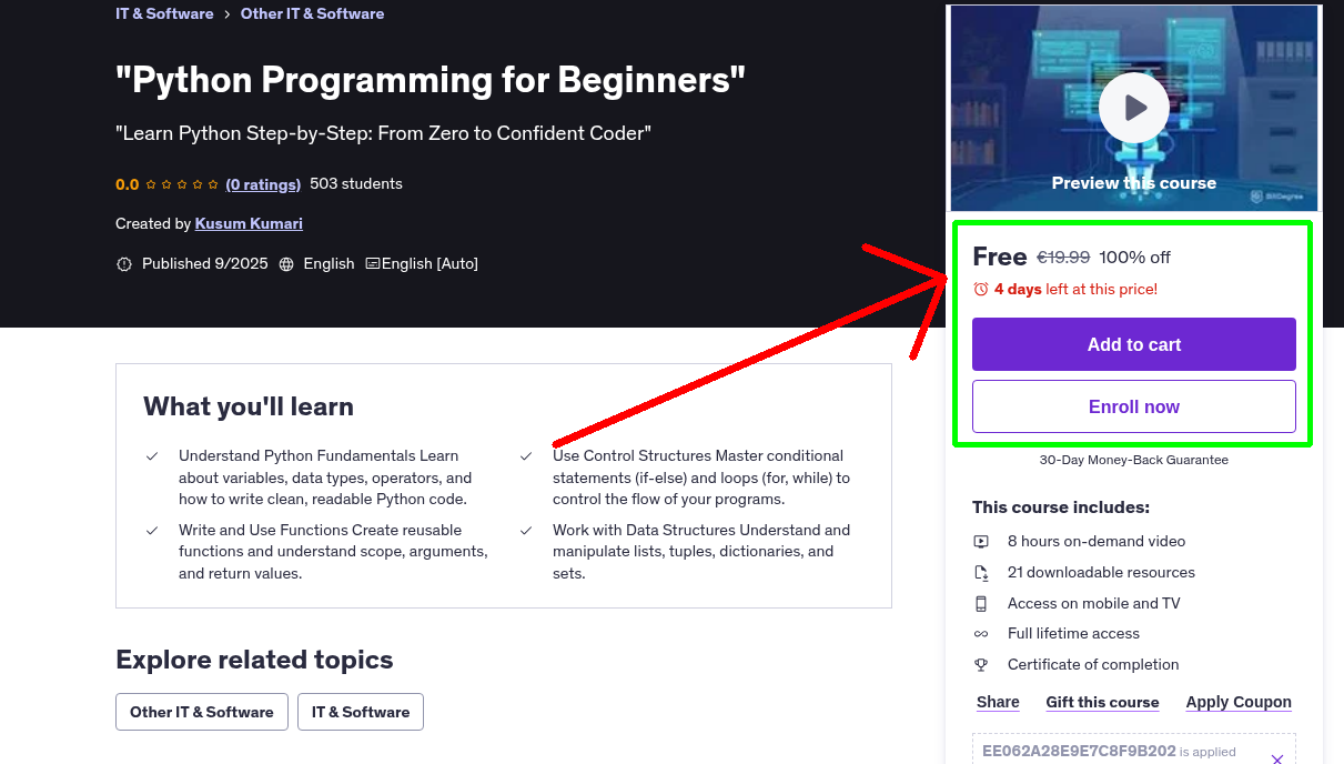 "Python Programming for Beginners"