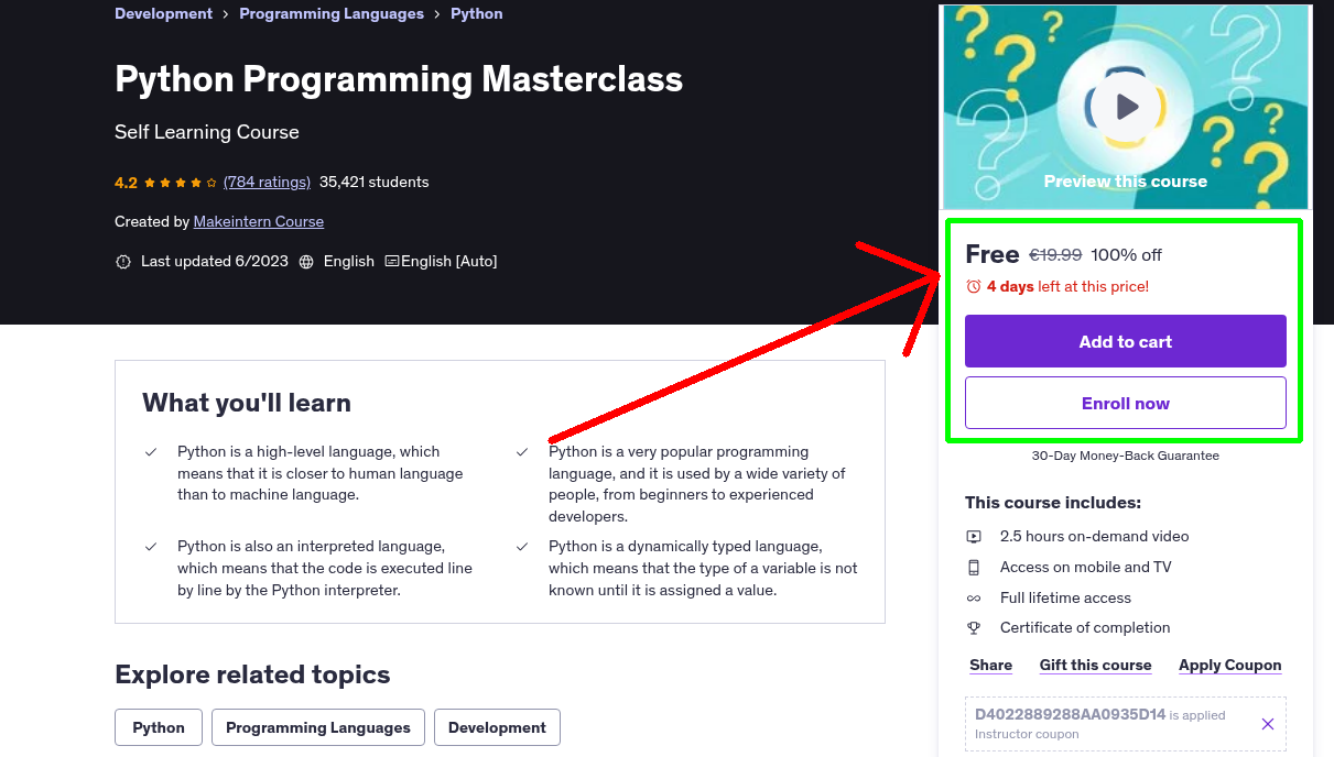 Python Programming Masterclass