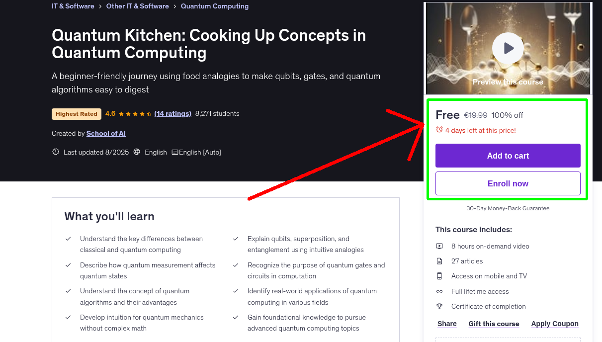 Quantum Kitchen: Cooking Up Concepts in Quantum Computing