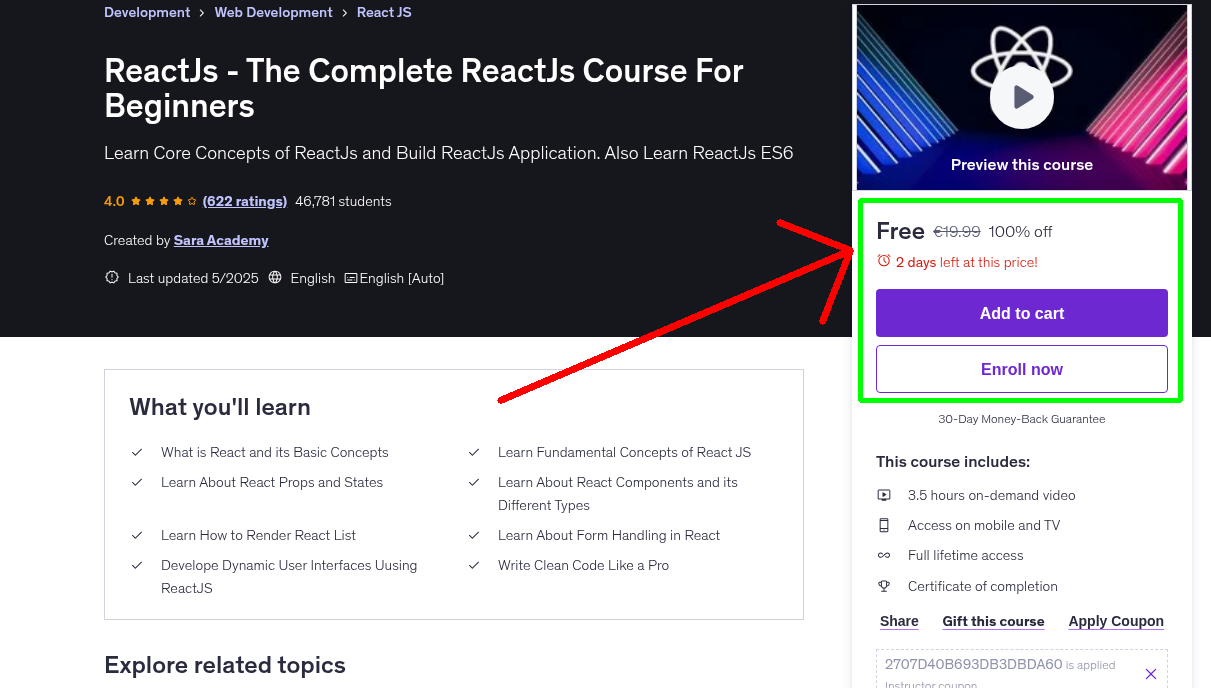 ReactJs - The Complete ReactJs Course For Beginners