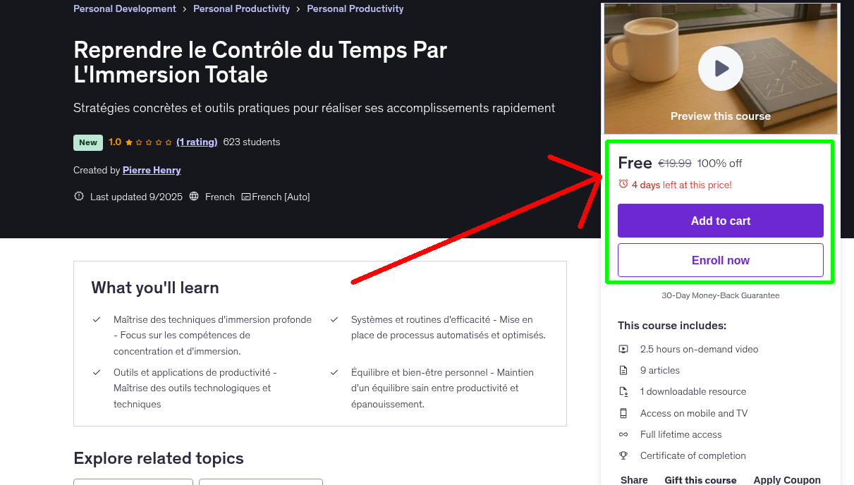 Reprendre le Contrôle du Temps Par L'Immersion Totale