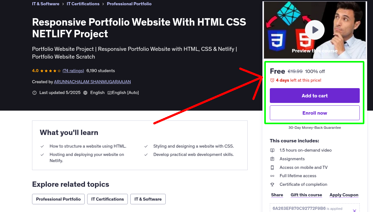 Responsive Portfolio Website With HTML CSS NETLIFY Project