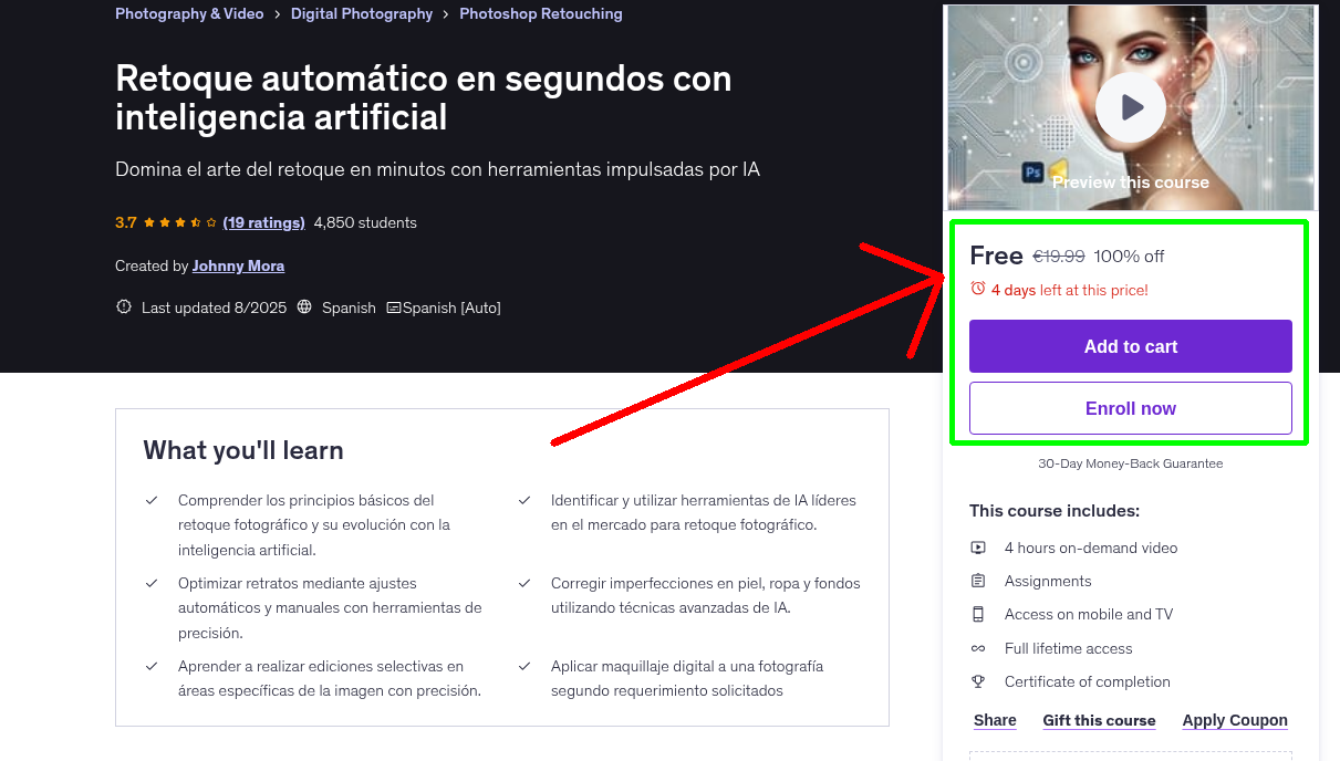 Retoque automático en segundos con inteligencia artificial