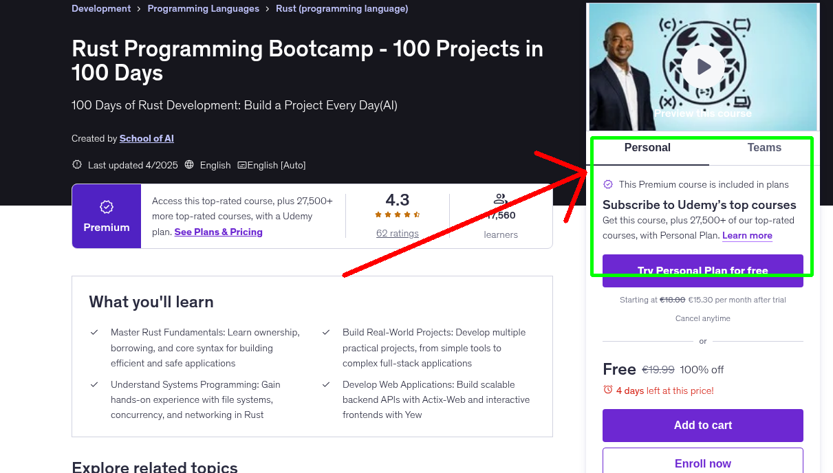 Rust Programming Bootcamp - 100 Projects in 100 Days