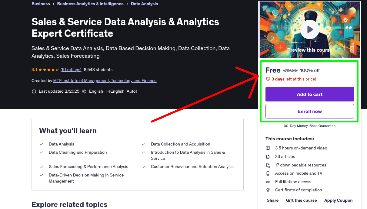Sales & Service Data Analysis & Analytics Expert Certificate