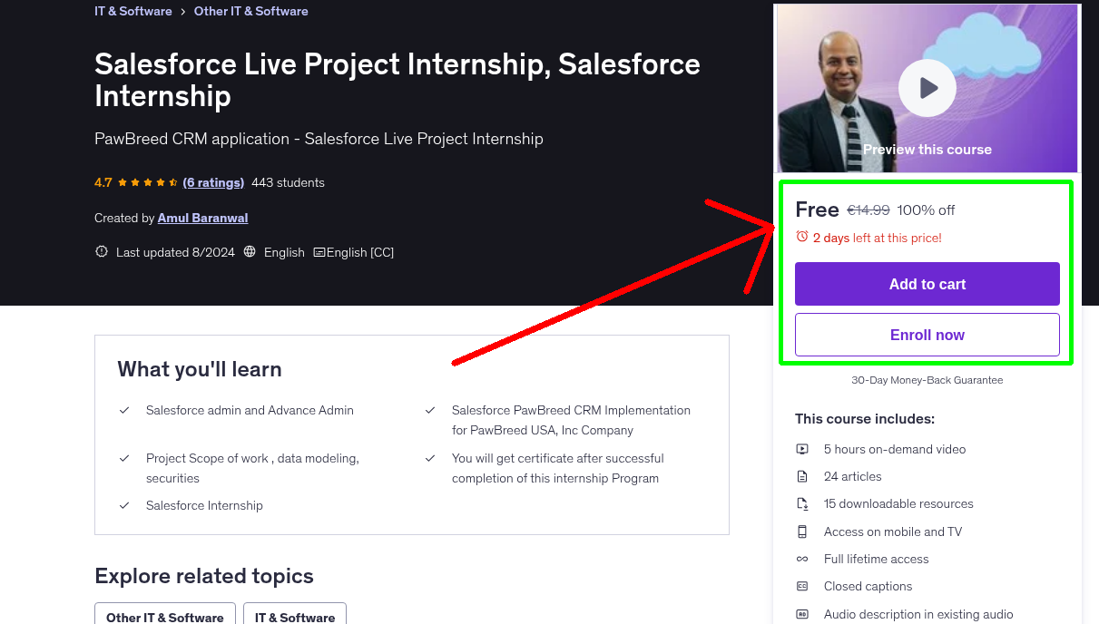 Salesforce Live Project Internship, Salesforce Internship