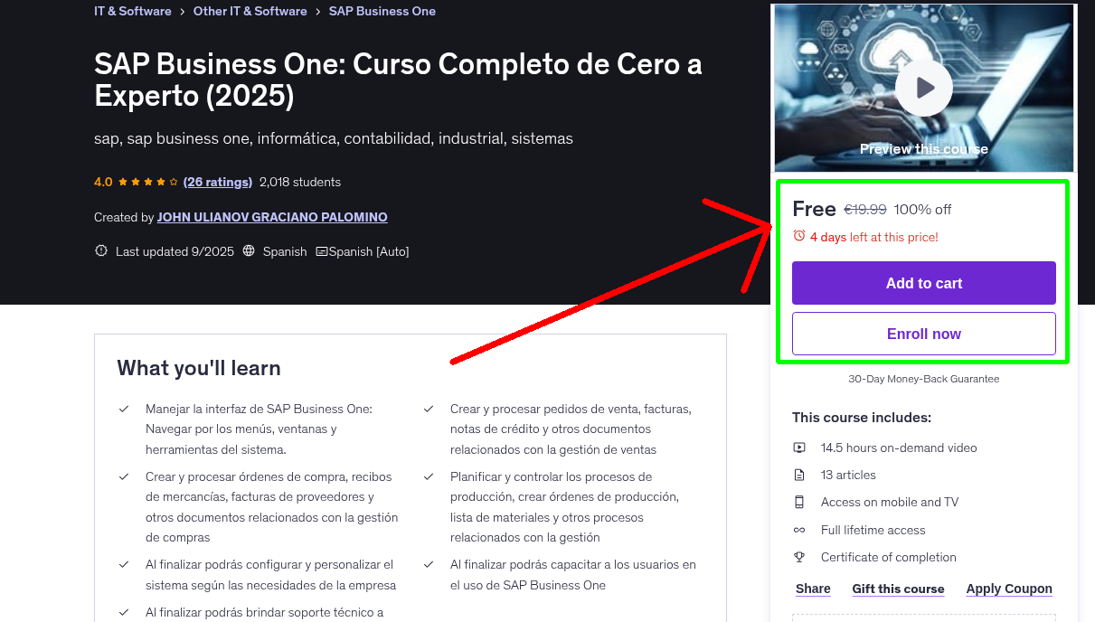 SAP Business One: Curso Completo de Cero a Experto (2025)