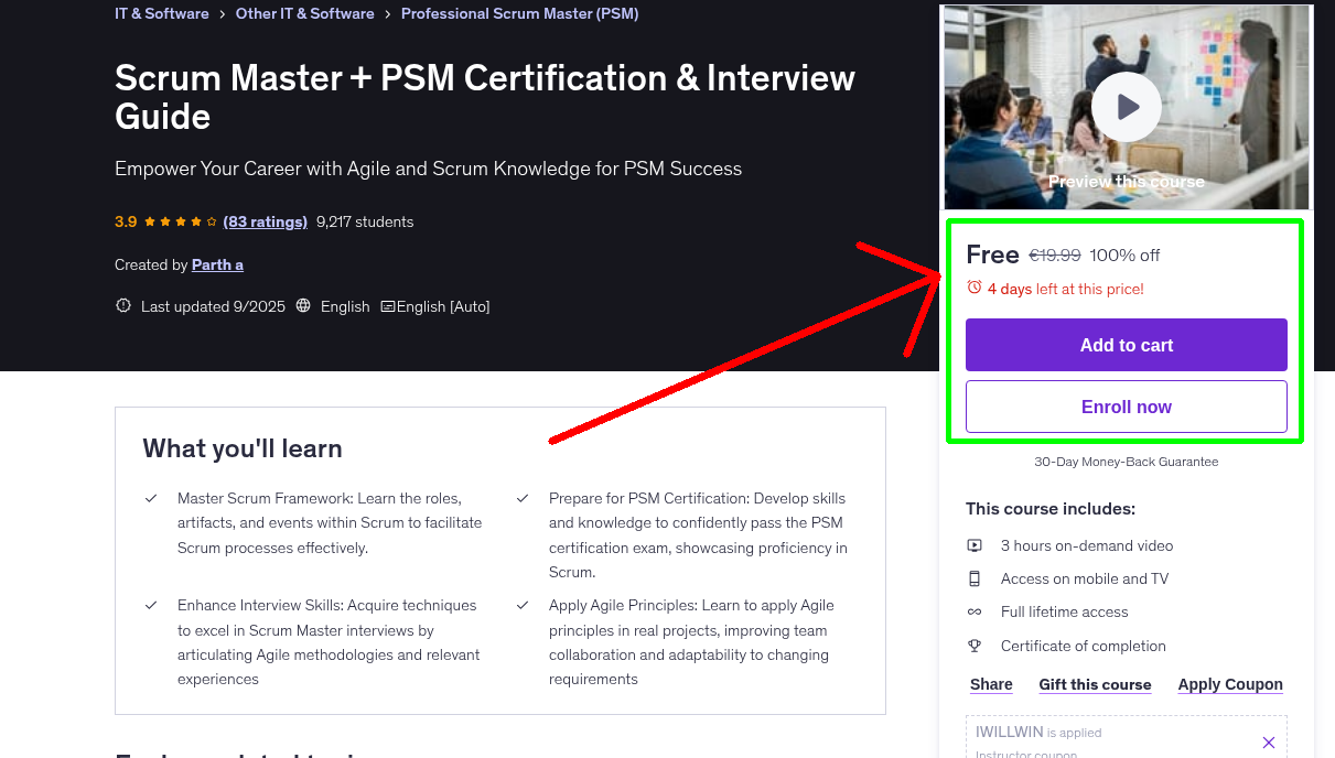 Scrum Master + PSM Certification & Interview Guide