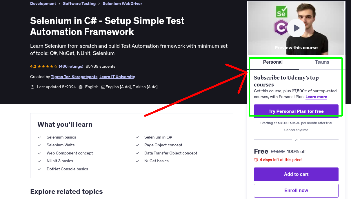 Selenium in C# - Setup Simple Test Automation Framework