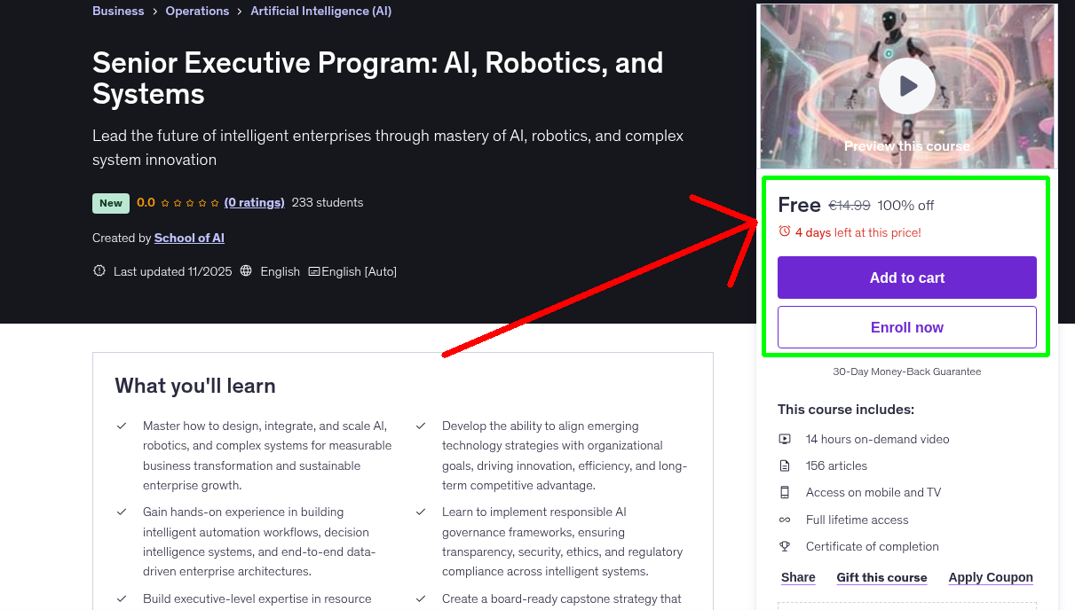Senior Executive Program: AI, Robotics, and Systems